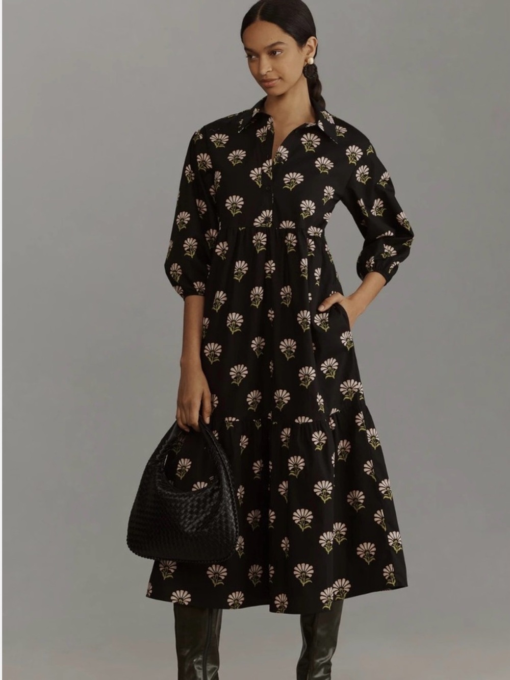 Maeve Anthropologie Bettina Cotton Maxi Shirtdress - Picture 1 of 6